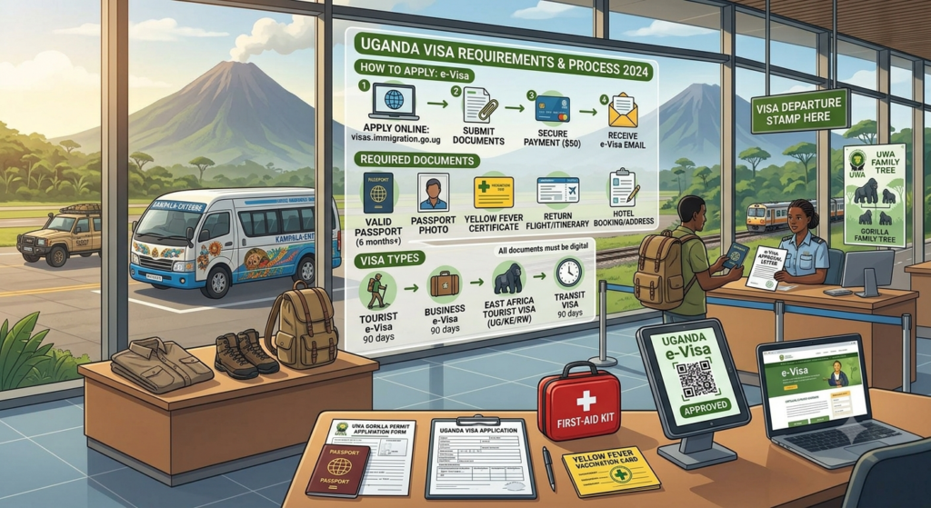 Visa requiremnets when traveling to Uganda