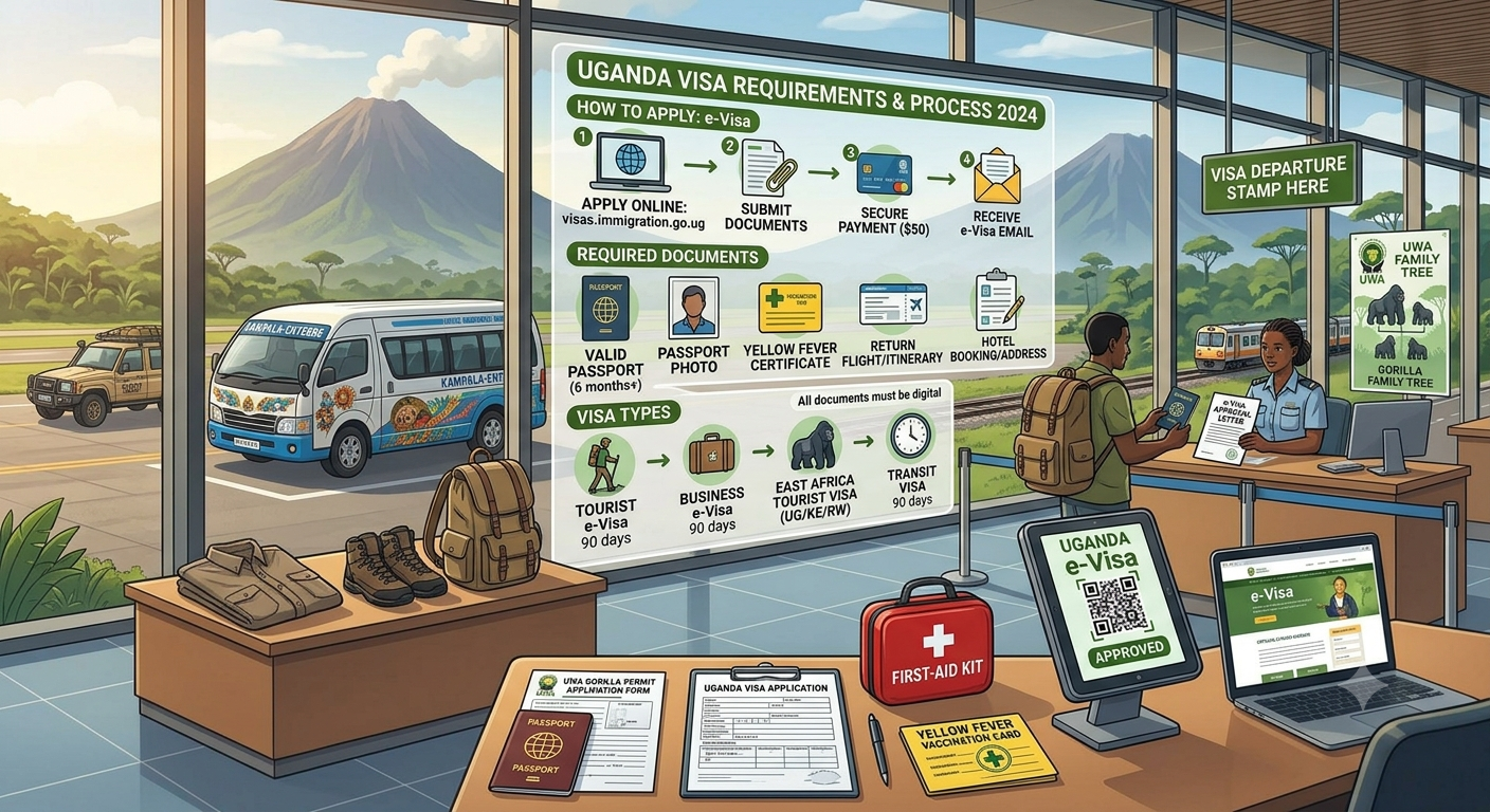 Visa requiremnets when traveling to Uganda