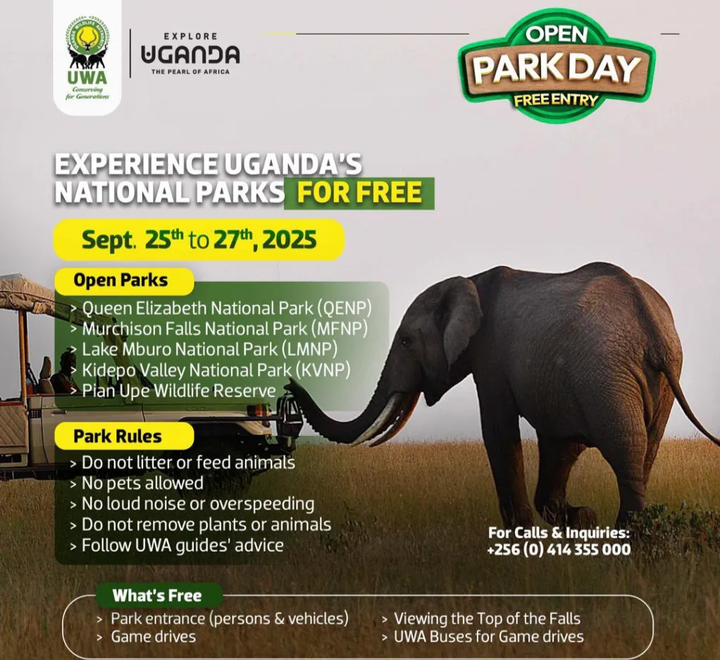 uganda national parks free entry